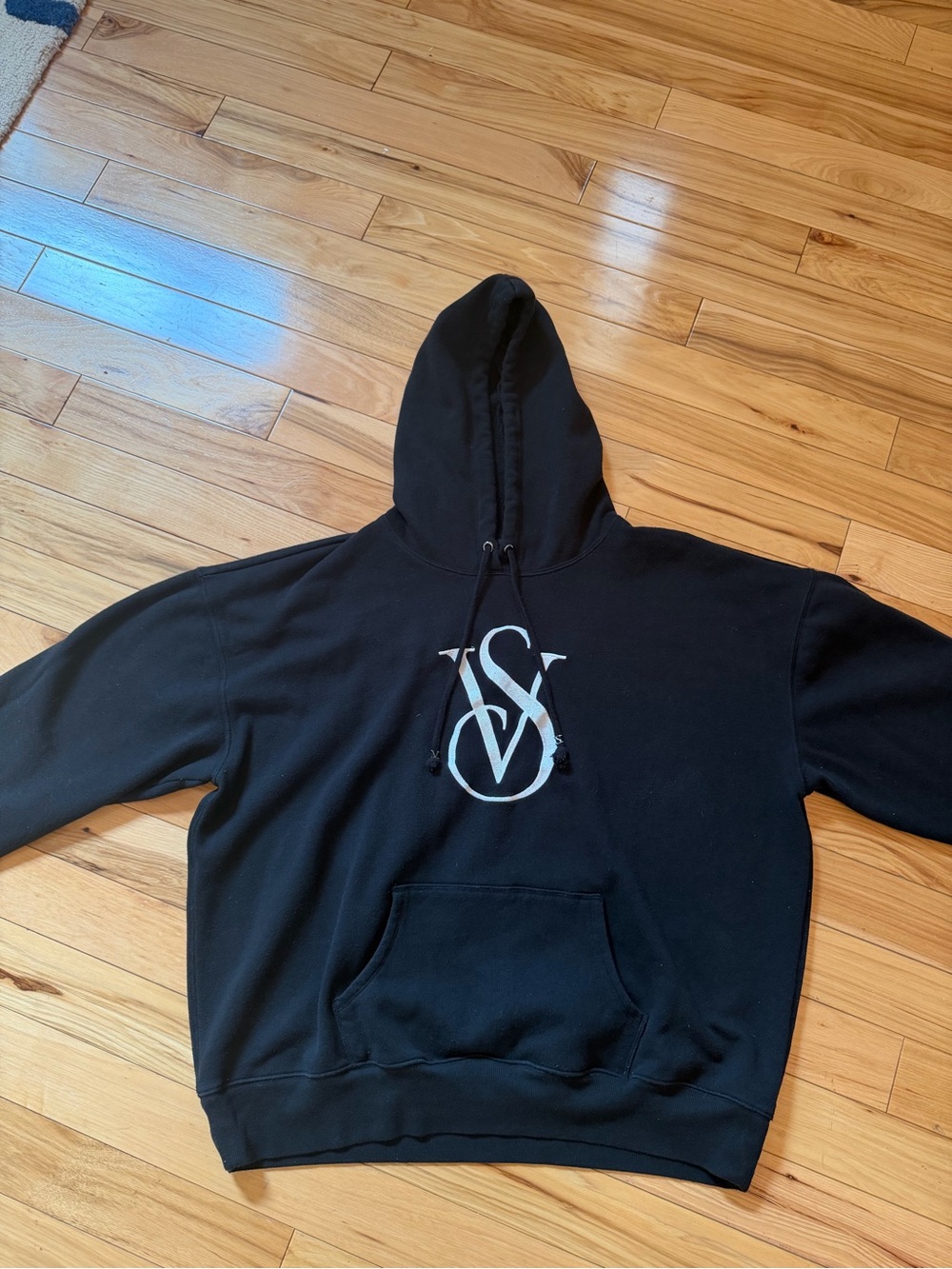 Victoria's Secret Black Hoodie with White VS Monogram